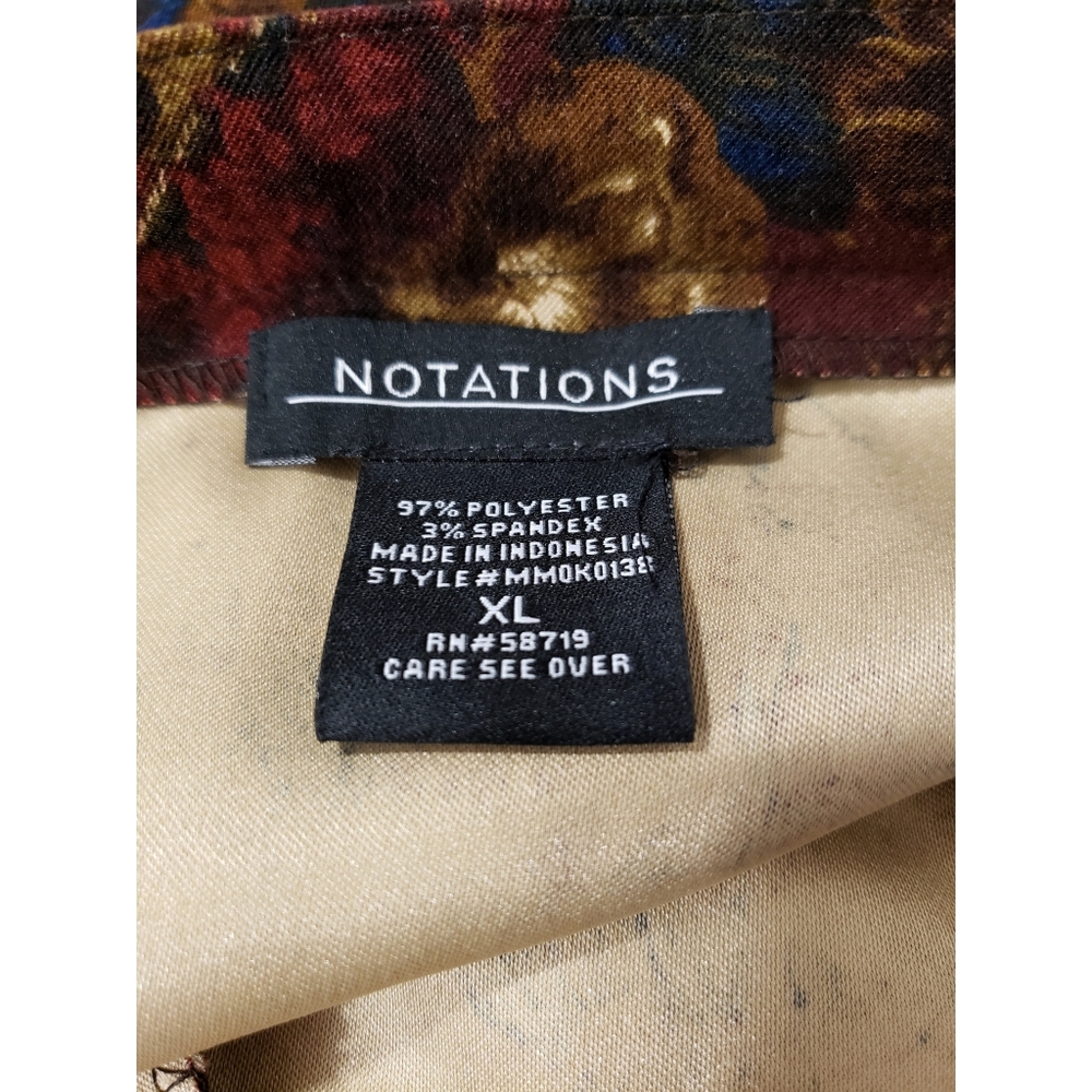 Notations | Brown + Maroon Patterned Skirt - image 3